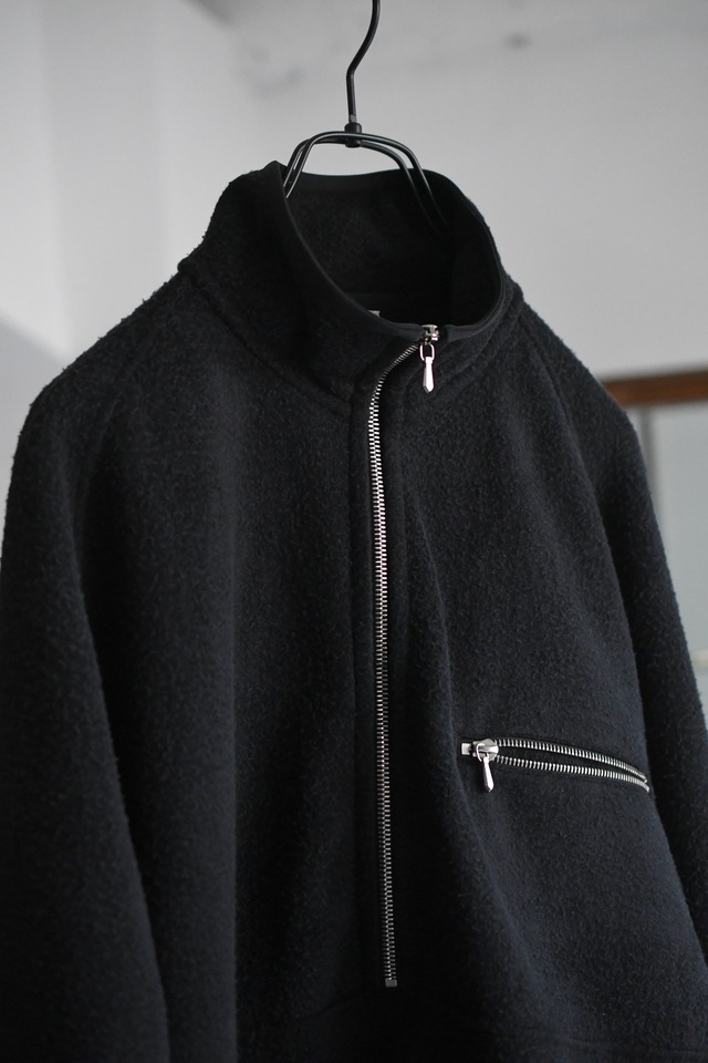 A.PRESSE / Vintage Silk Fleece Harf ZIP Jacket (Black)