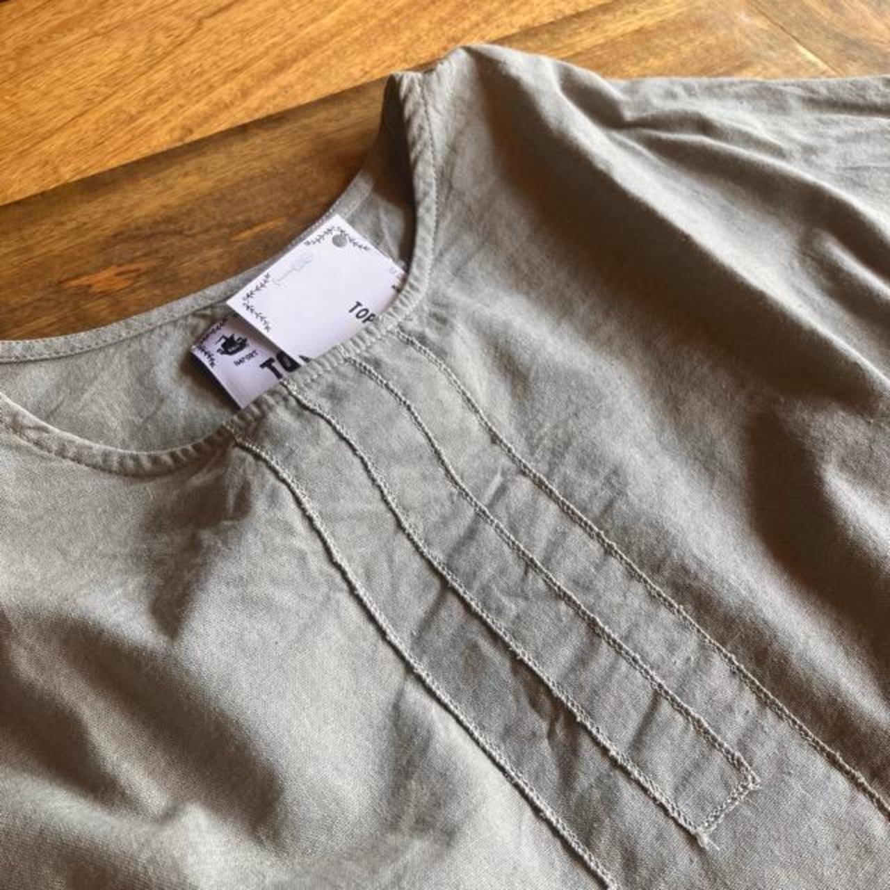 TOPANGA Lady's　フロントライン5分袖ブラウス　オリーブ