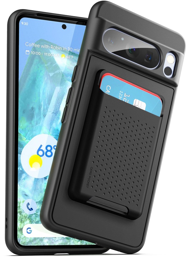 ENCASED ケース Pixel 8 Pro対応 SlimShield MagSafe対応 カード収納 ウォレット付き 耐衝撃 ブラック