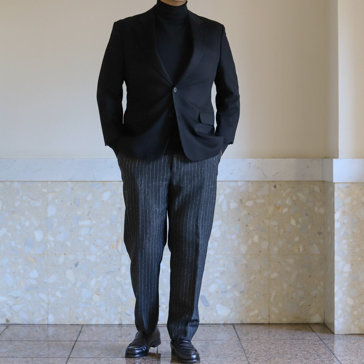 極美品】BROOKS BROTHERS Cashmere Black blazer about size42S Loro