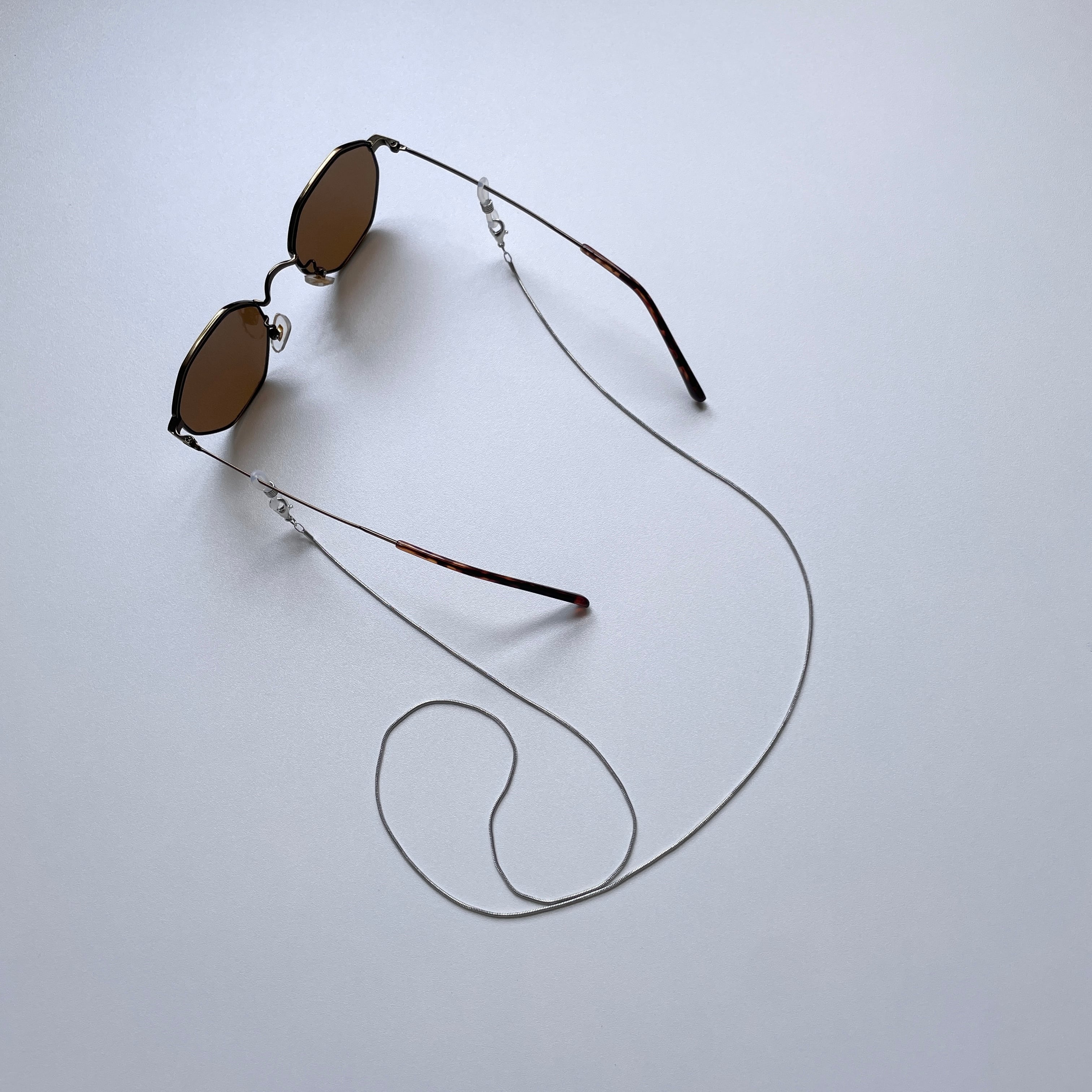 シャネル ココマーク眼鏡 チェーン ネックレス グラスコード ホルダー シルバー