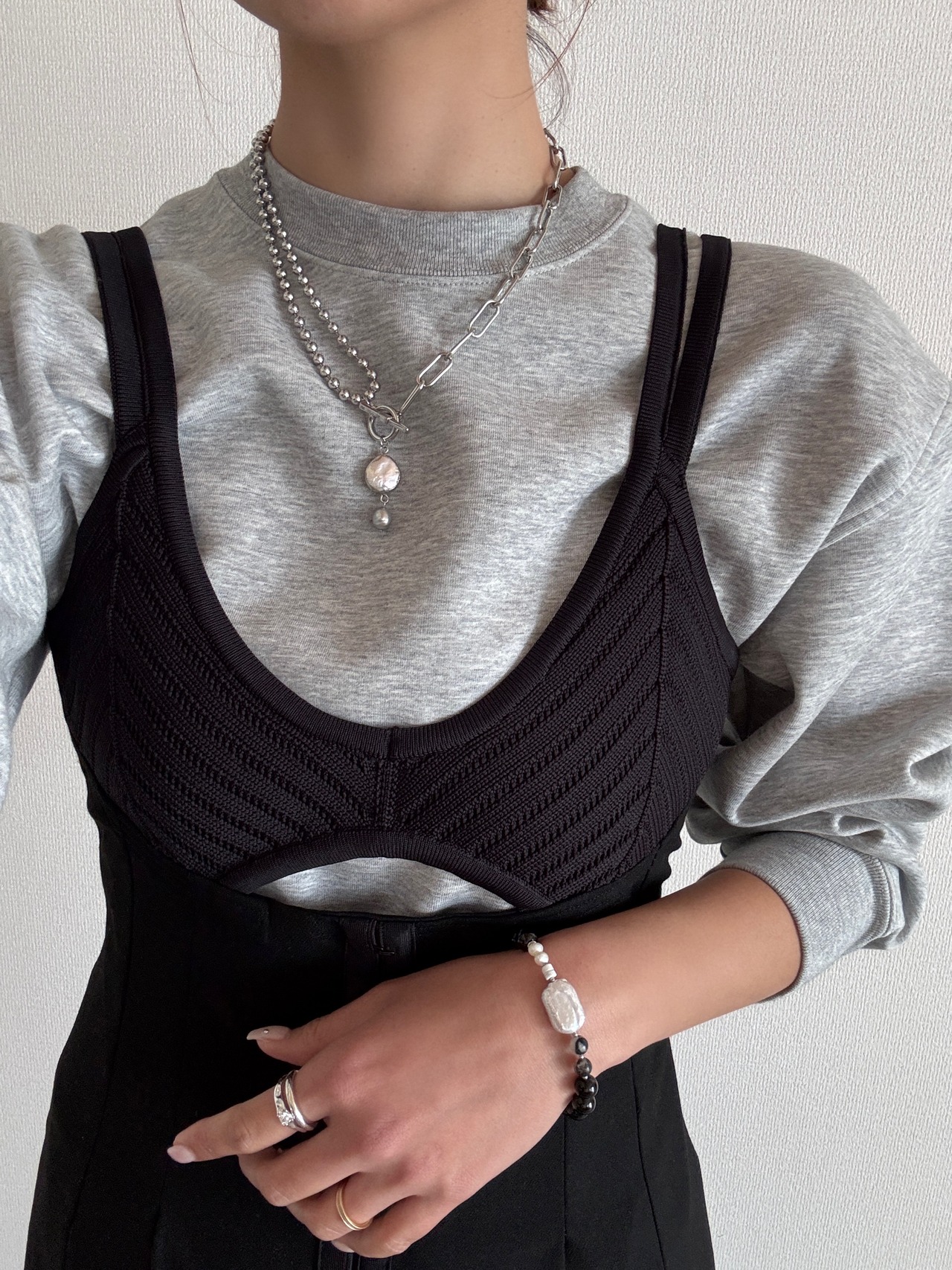 ［ 4way ] Ball & Clip Chain Necklace［SSN029］