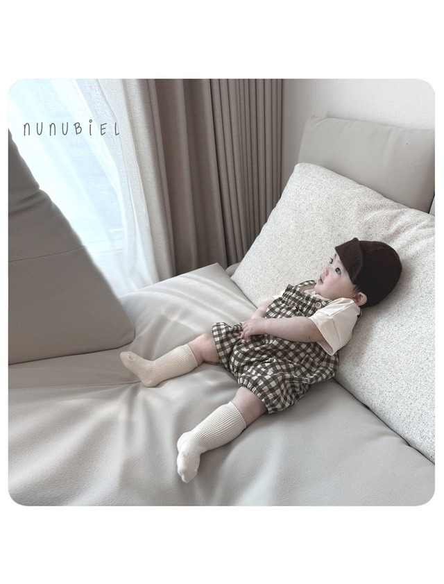 【即納】nunu biel / baby /checkerboard romper