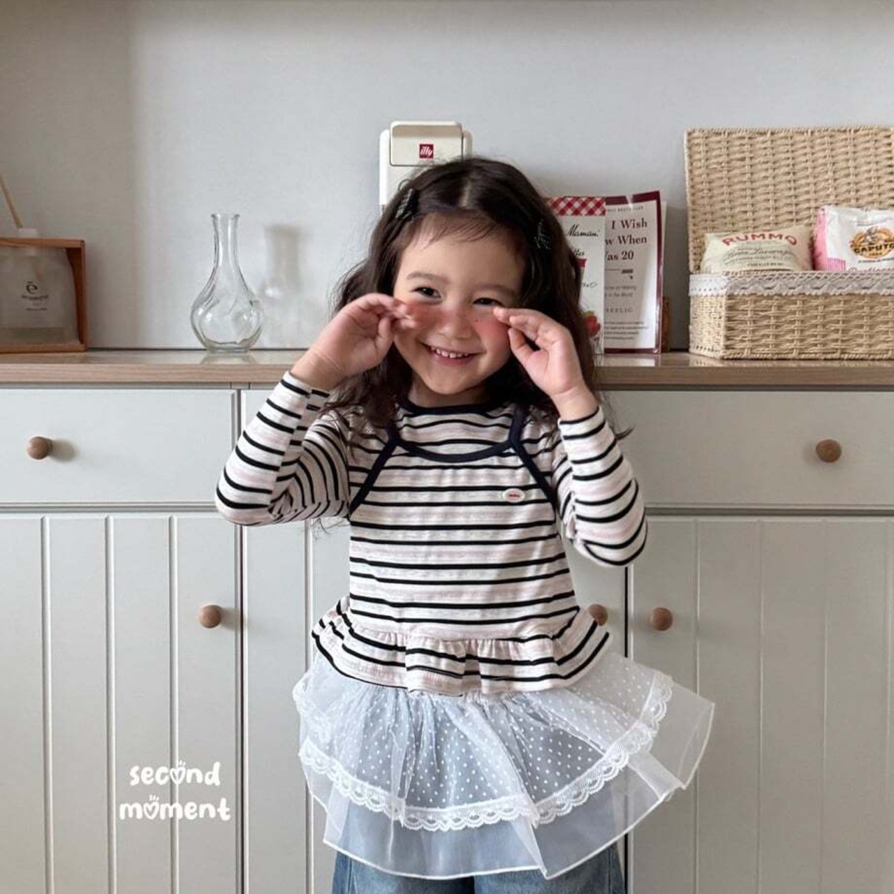 韓国子供服 / 26Autumn / 〖取寄〗second moment / バービーフリルTシャツ / キッズ服 / 女子服 *XS~JL*