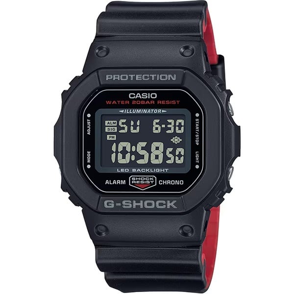 カシオ G-SHOCK DW-5600UHR-1JF ブラック x レッド 20気圧防水 デジタル 耐衝撃 メンズ腕時計 |  栗田時計店(1966年創業の正規時計販売店)