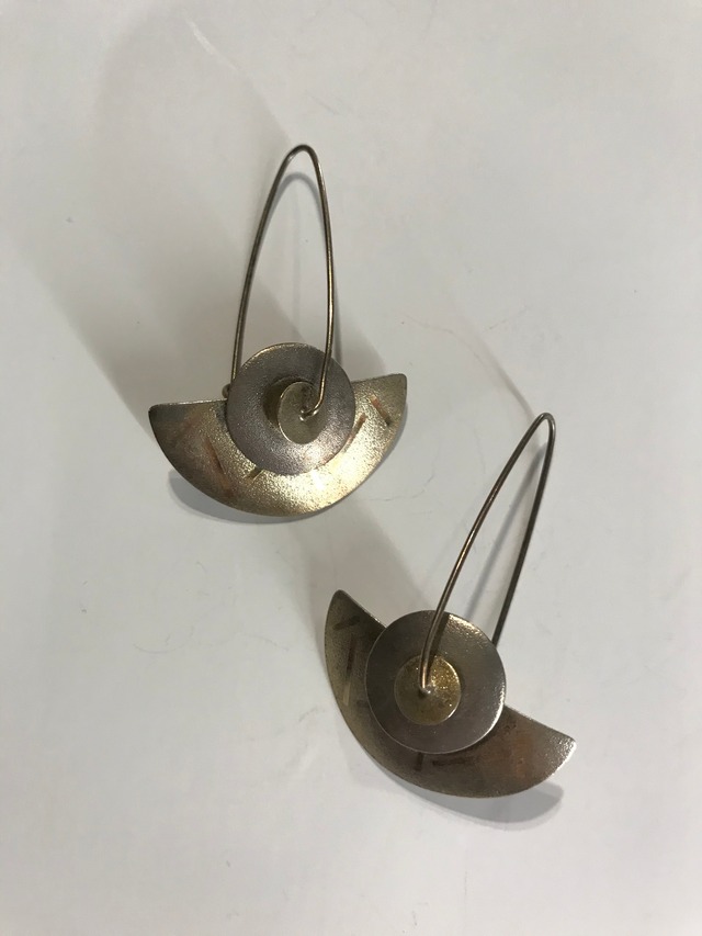 Vintage 925 silver × gold modern  pierced earrings ( ヴィンテージ シルバー × ゴールド モダン ピアス