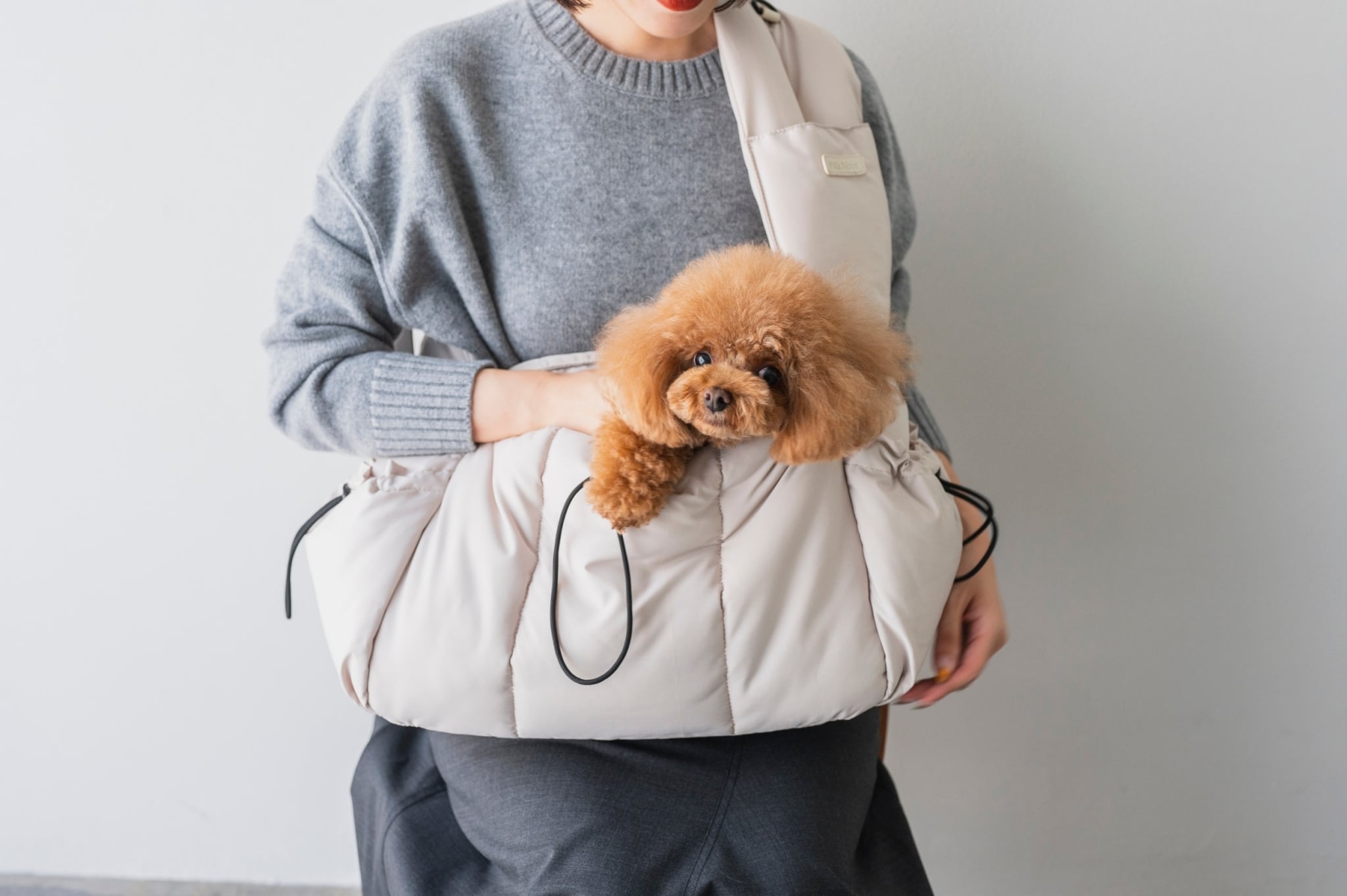 ミラヌー FuFu ペットキャリー クリーム FuFu フワモコスリングキャリー クリーム ー ペットキャリー