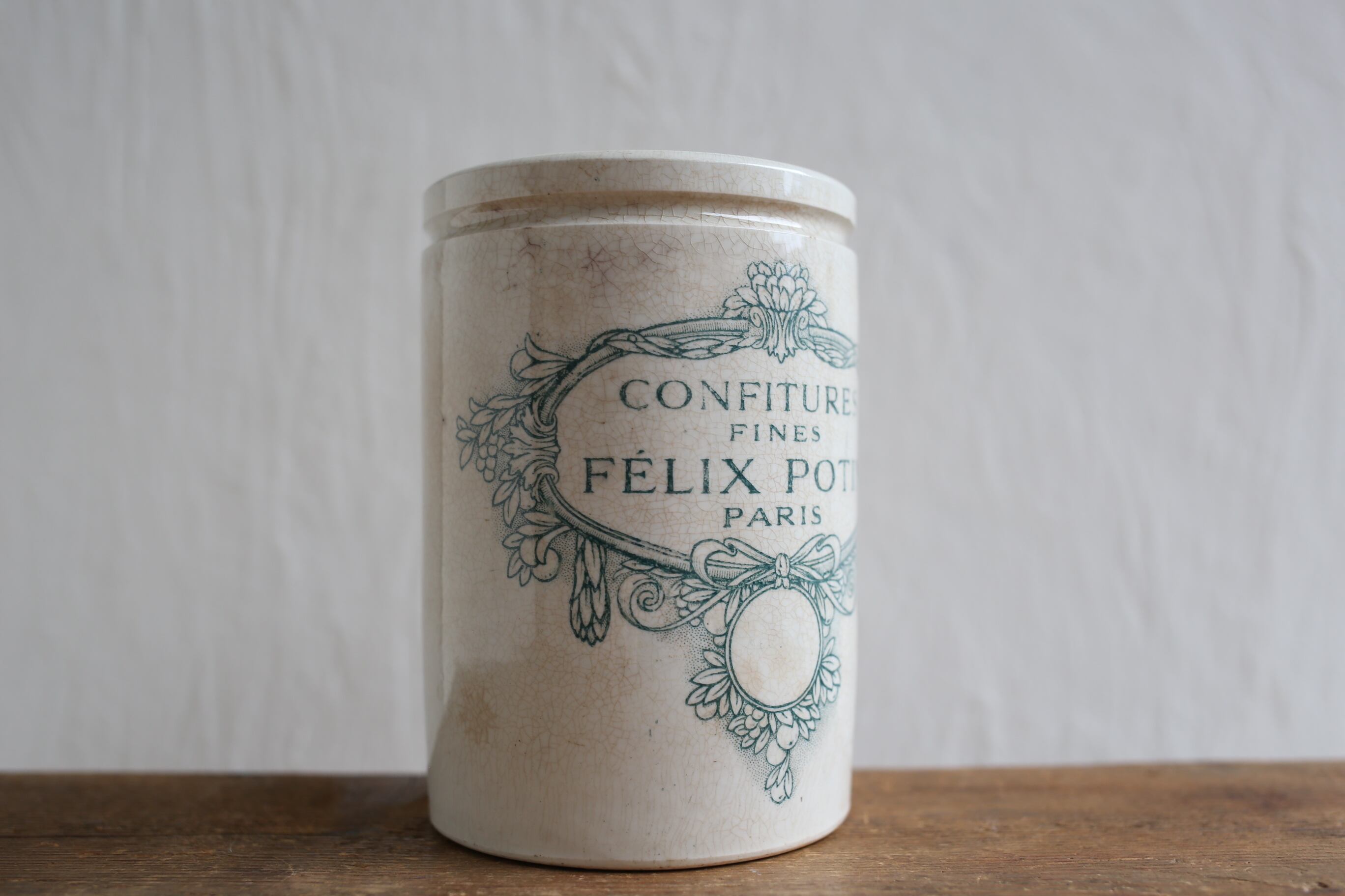 激レアフランスアンティーク陶器リュネヴィルコンフィチュールポット フランス アンティーク KG LUNÉVILLE 『FELIX POTIN
