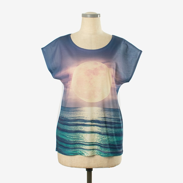 ヨガプリントTシャツ オーシャン２　Yoga print T-shirt Ocean2