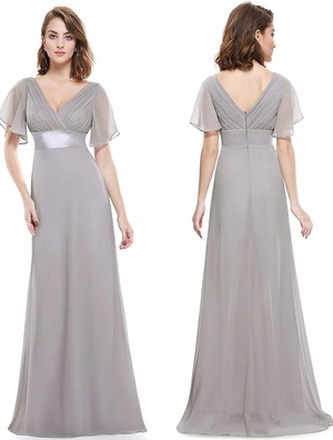 ★送料無料★9号（M)☆トップス部分がプリ－ツのカラ－ドレス[OPN3629]