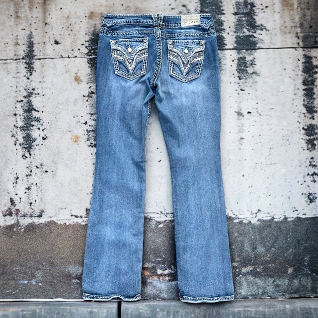【LADIES】low rise bijou denim