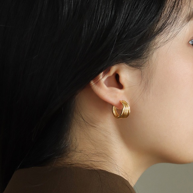 silver925 5 stations ring pierce