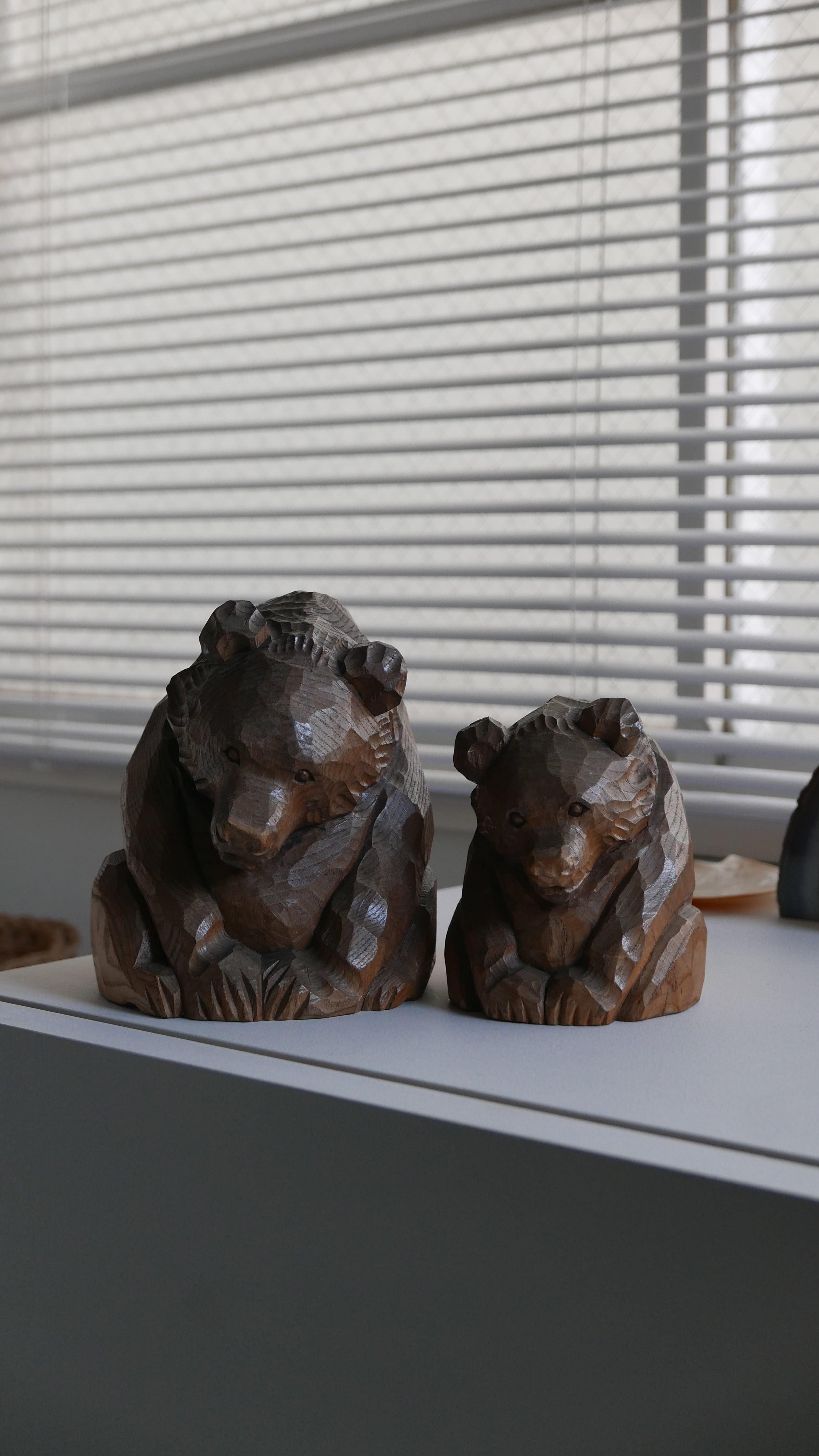 old japan wooden bear family , pagoda tree