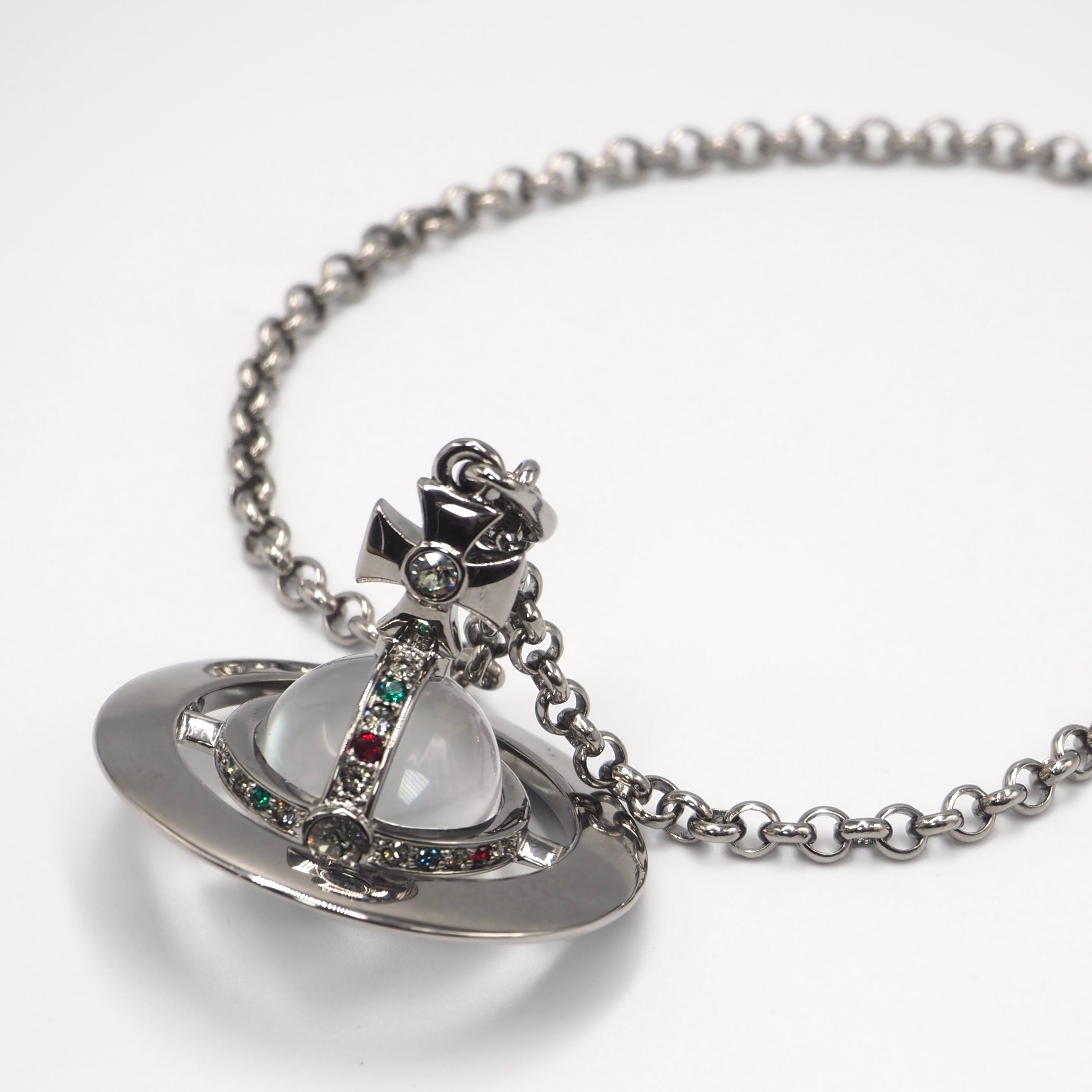 【美品】ヴィヴィアンウエストウッド ラージ オーブ ネックレス シルバー　♤ Vivienne Westwood ラージORB ネックレス シルバー GP ヴィヴィアン