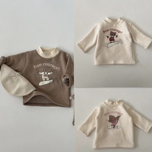 【BABY】クマ柄＆英字ロゴトレーナー