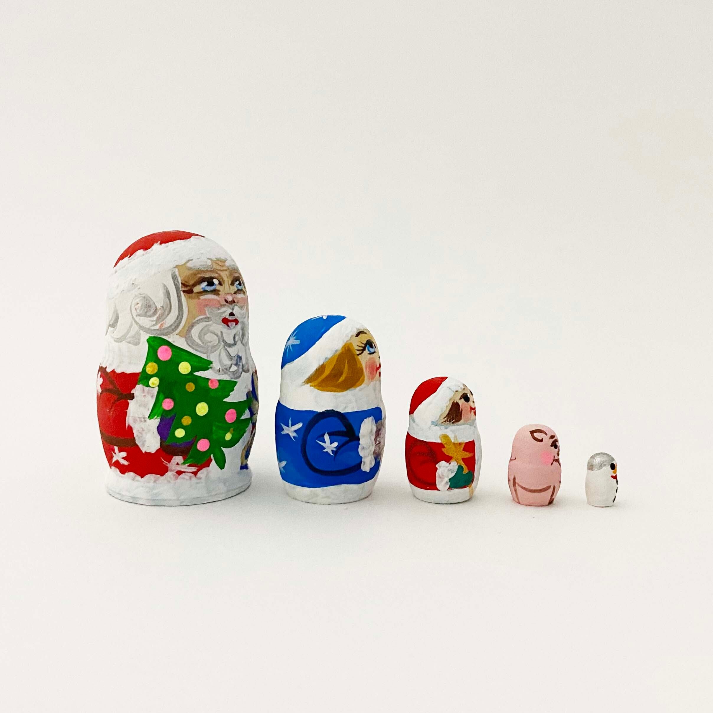サンタ ミクロマトリョーシカ(5個組)