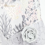 パーティドレス ワンピース ドレス グレイ系 シルバー系 Da Vistosa ドニャヴィストーサ 発表会 演奏会 パーティ 舞台 ラメ スパンコール フリル ダンス かわいい おしゃれ エレガント ウエディング クラシック スタイリッシュ