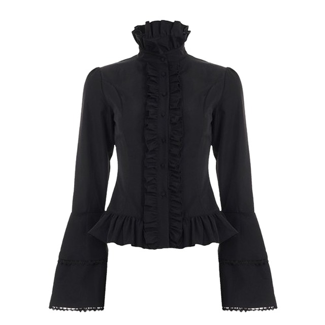 Stand collar frill shirt 1480