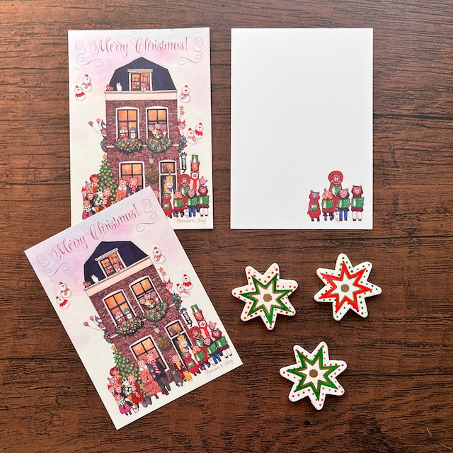 ヨーロッパのクリスマスの風景を描いたクリスマスカードセット