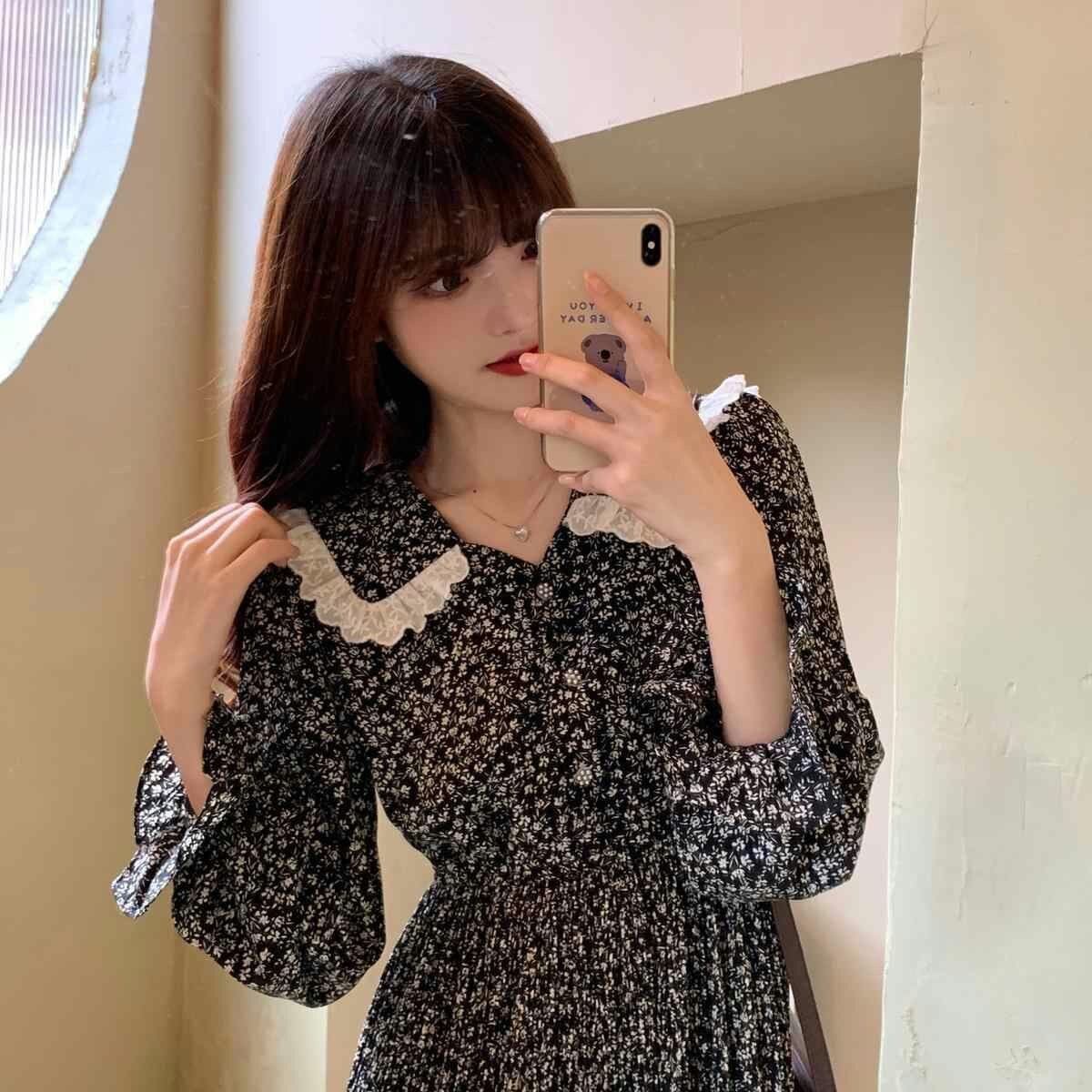 【新作】【送料無料】 リトルデイジーガールパフスリーブドレス女性の夏 2022 新しいフレンチニッチロングスカートヘップバーンスタイル花柄スカートトレンディ 0267043118627