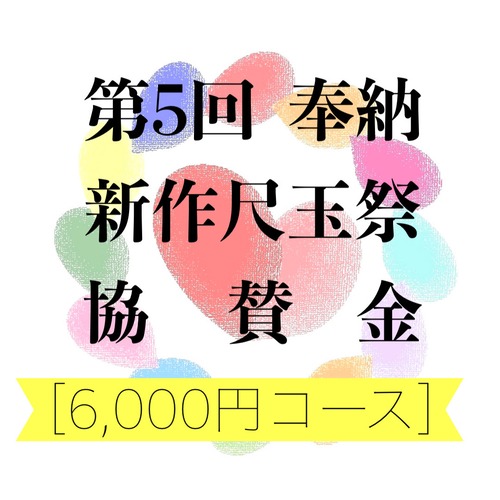 第5回 奉納 新作尺玉祭協賛金【6,000円コース】