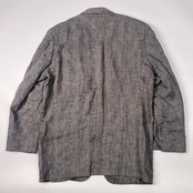 90s リネン100% Burberrys' バーバリー チェック テーラードジャケット L/グレー メンズ 背抜き ビンテージ