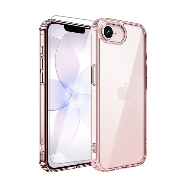 iPhone 17e/16e 用 ケース クリア 米軍MIL規格 耐衝撃 ガラスフィルム付き アイフォン17e 用 ケース 黄ばみ防止 傷つけ防止