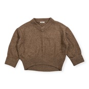 AER ADAM ET ROPE アダムエロペ ウール混 Vネック ワイド ニット セーター /ブラウン系 モカ ゆるだぼ ドロップショルダー