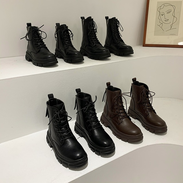 スタンダードブーツレッドカジュアルブラック レトロ 靴 シューズ フェイクシューズ36818975110