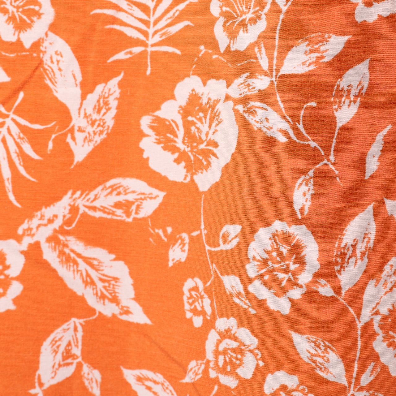 美品 L Caldwell オレンジ 草木総柄 コットン Polo Ralph Lauren 半袖開襟シャツ