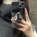 【送料無料】 iPhoneケース スタンド付き コック l 全面 鏡 スマホケース 韓国 シンプル 無地 柄なし 模様なし おしゃれ シック