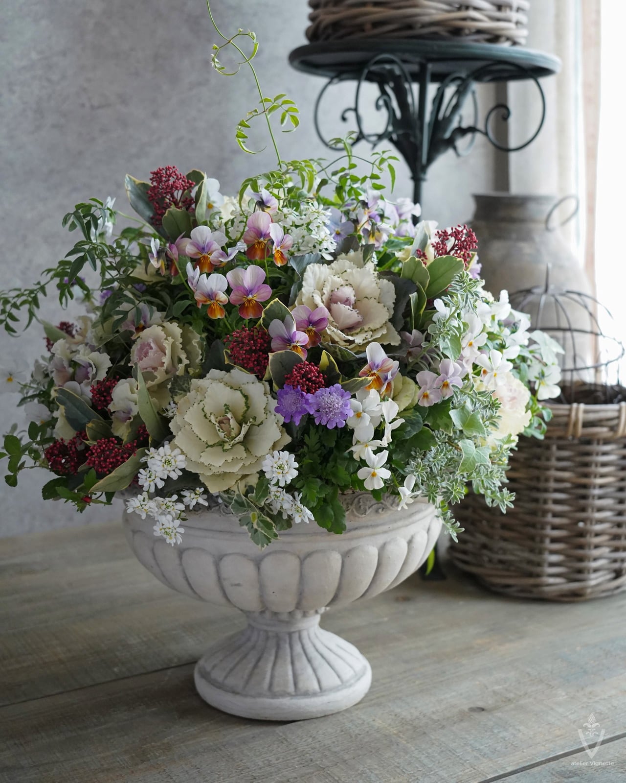 植木鉢】大きめゴブレット φ31cm 軽量グラスファイバー | アトリエ