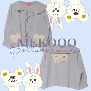 【Mekooo×HiHeyHooo!!!】ハートポケット透かし編みニットソーCD かわいさ爆発のカーディガン