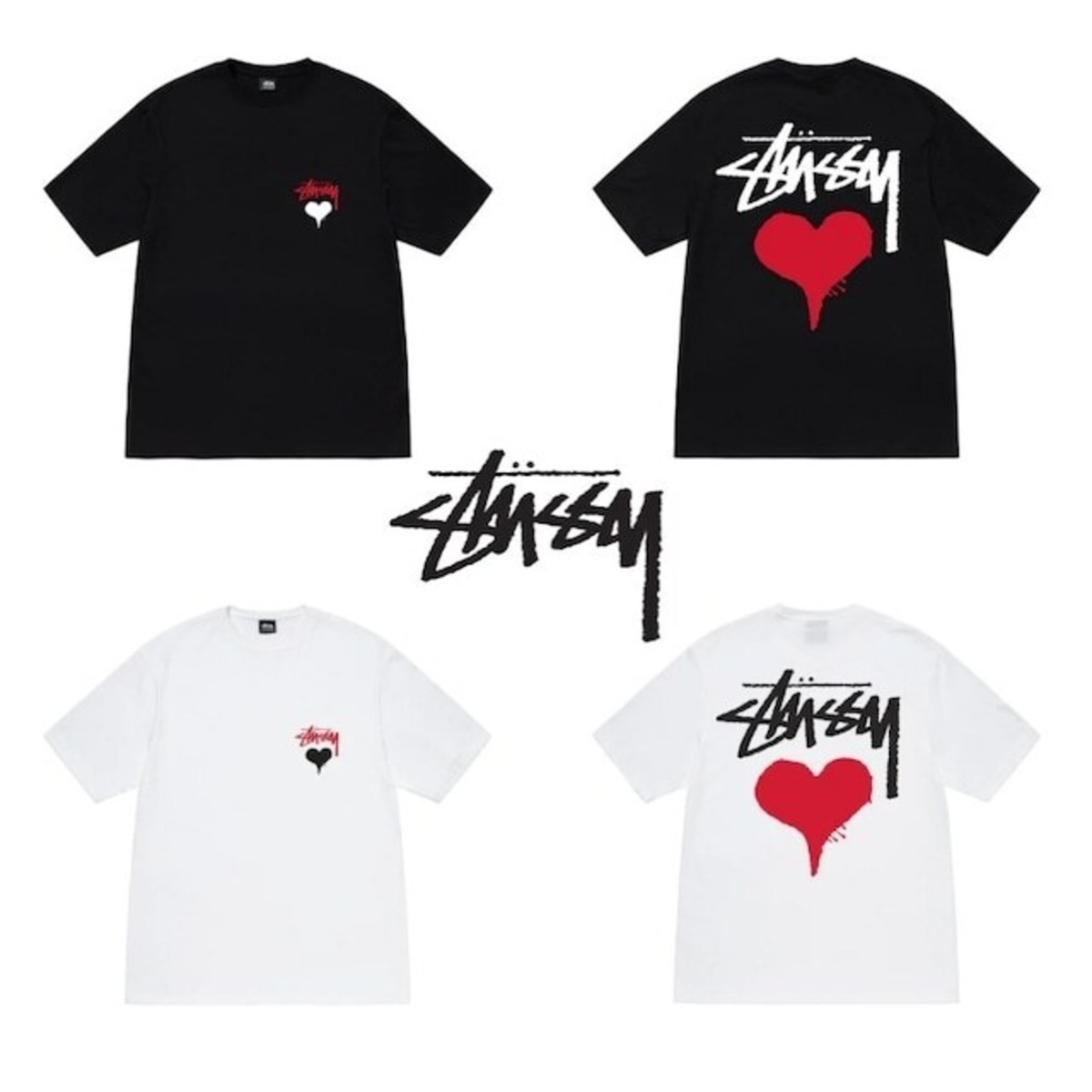 STUSSY バックロゴハートプリント 半袖Tシャツ | street＊style