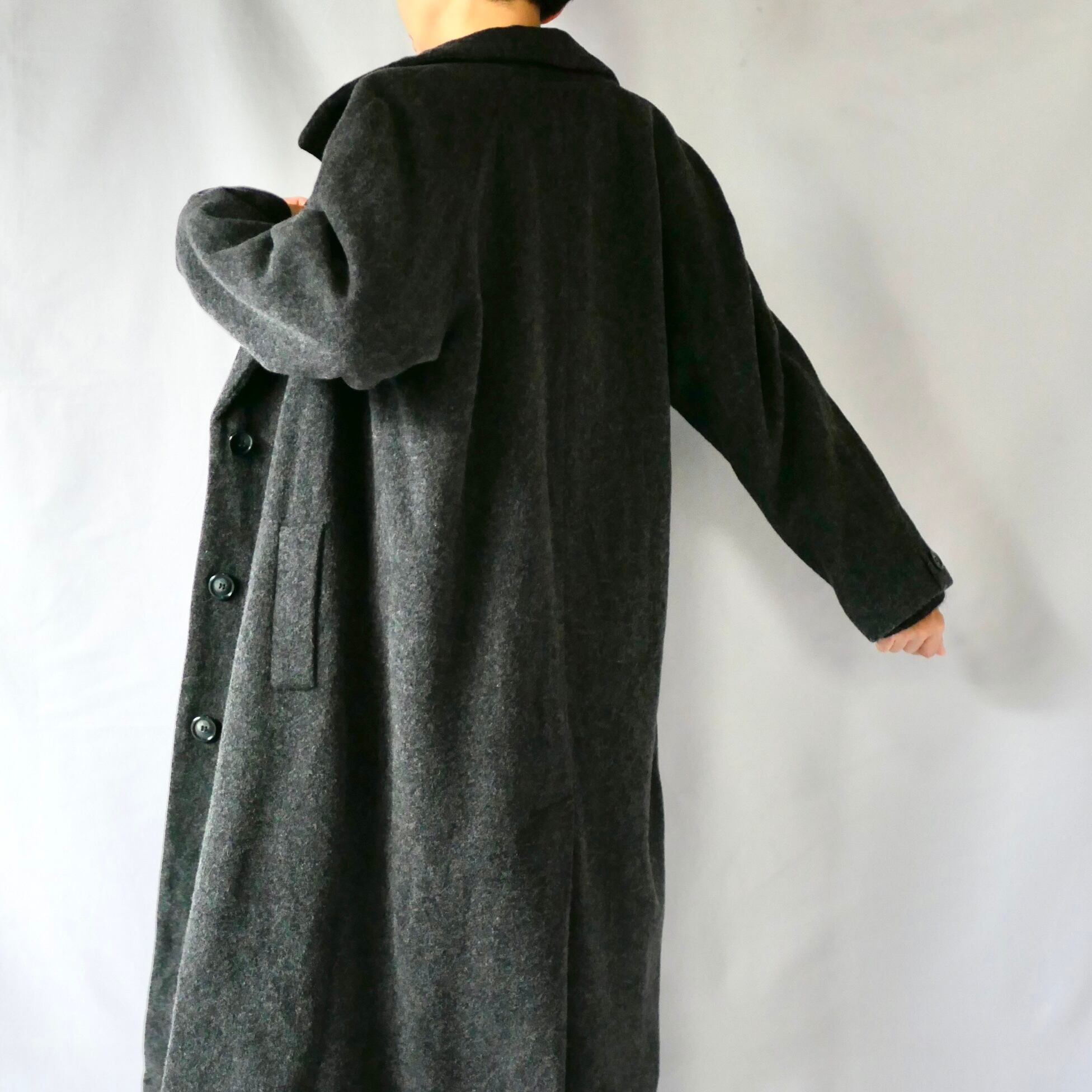 Charcoal gray wool long coat チャコールグレーウールロングコート