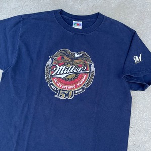 -USED- MILLER BREWING COMPANY 150th T-SHIRTS -NAVY- [M]