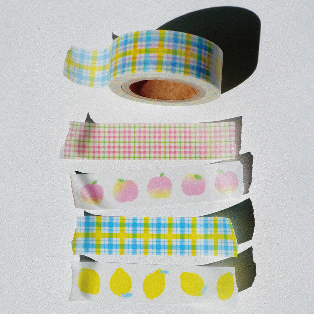 fruit fries】マスキングテープ Lemon Peach Patterns | 韓国文具