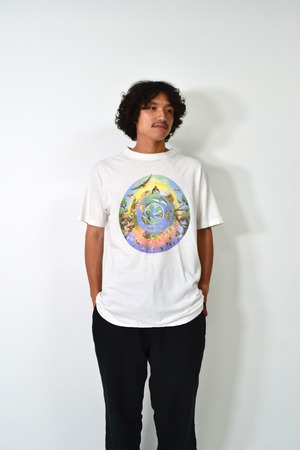 90s USA製 地球×動物 print T-shirt