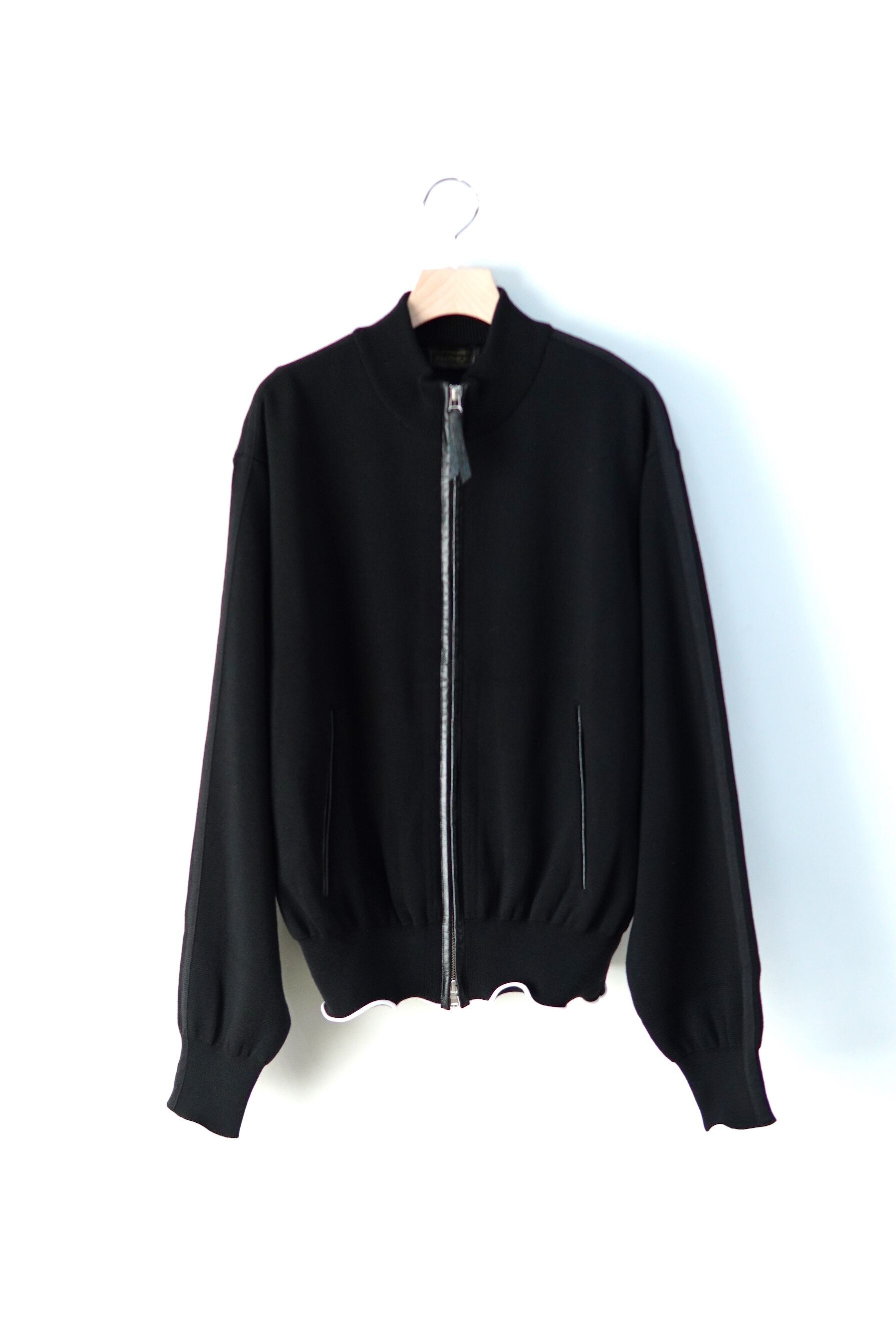 ANTHEM A / LEATHER PIPING TRACK KNIT JACKET
