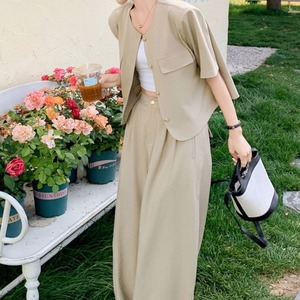 ハーフスリーブジャケット＆ルーズパンツのセットアップ A00552