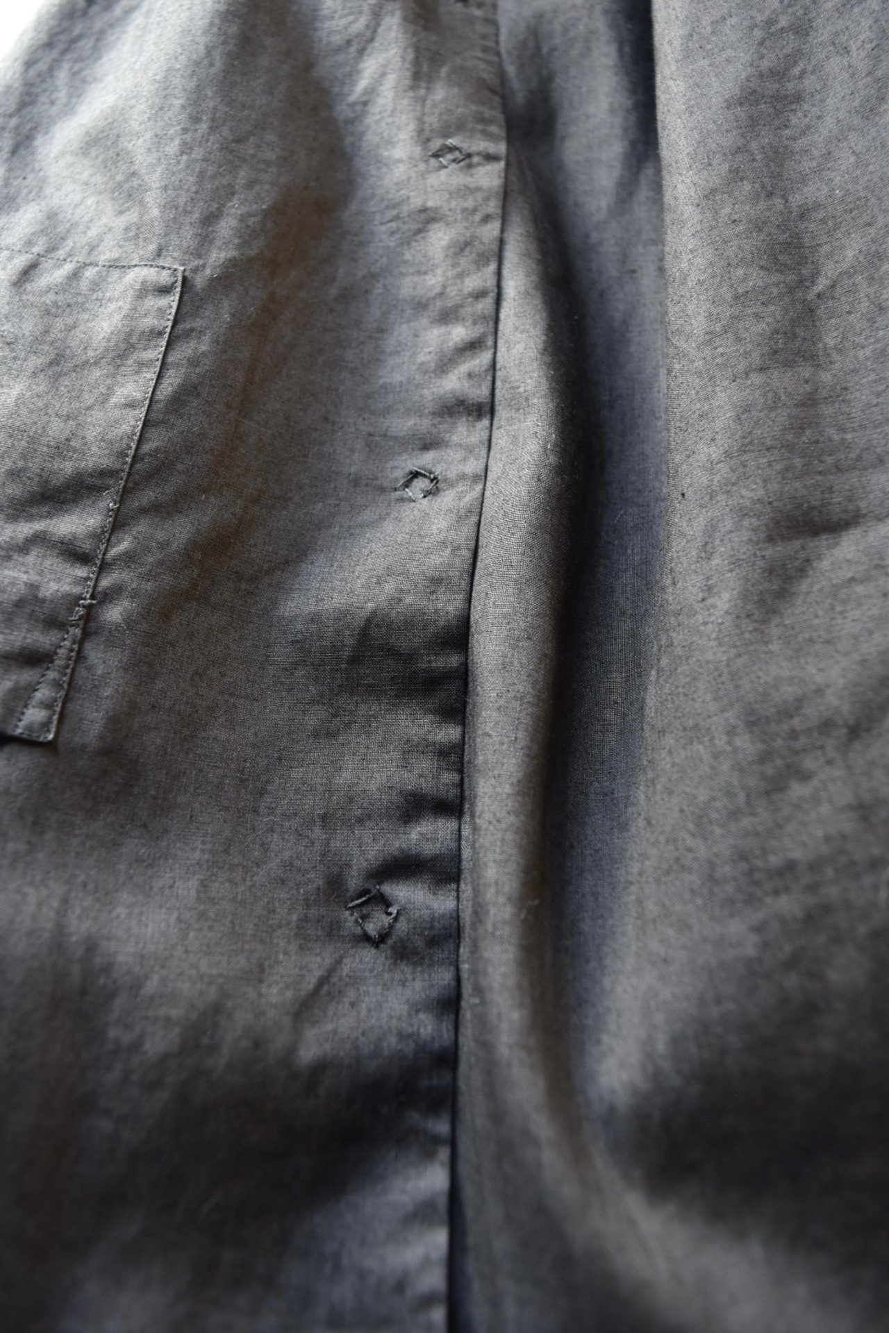 "JUNYA WATANABE Comme des garcons" 2004 Black linen round collar shirt