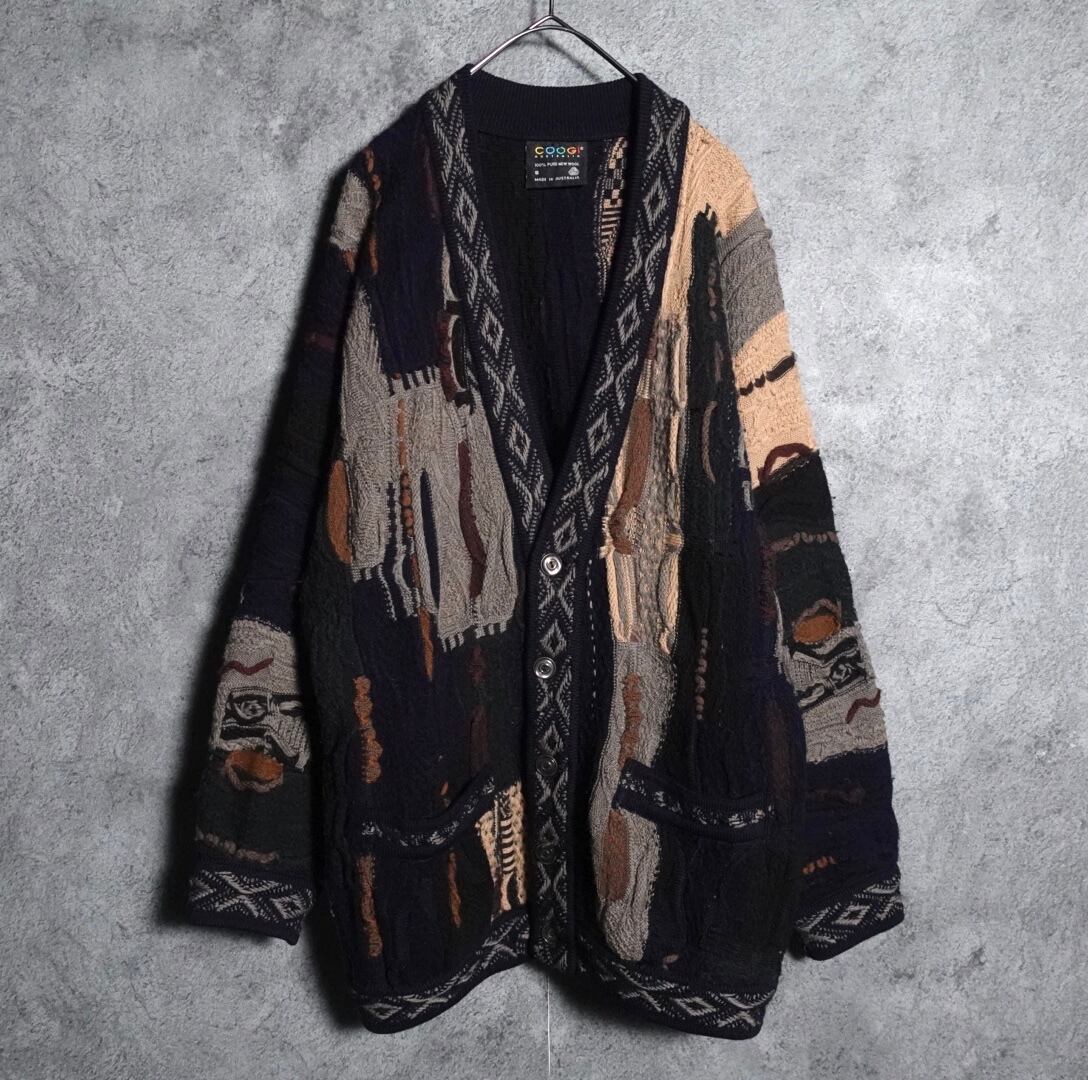 "COOGI" 3D total pattern design cardigan