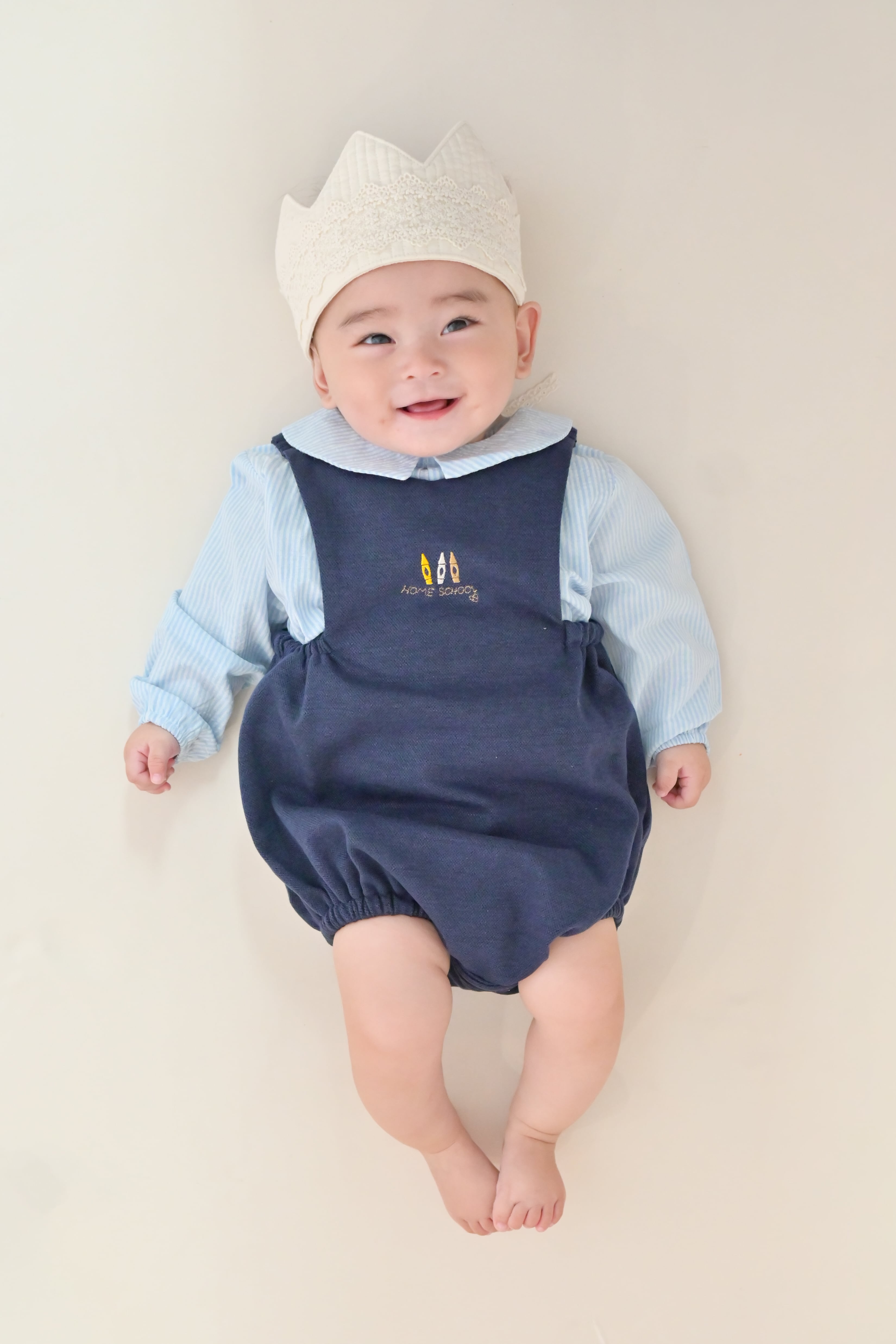 Classic Romper Set 2点セット 男の子 ベビーロンパース チェック柄
