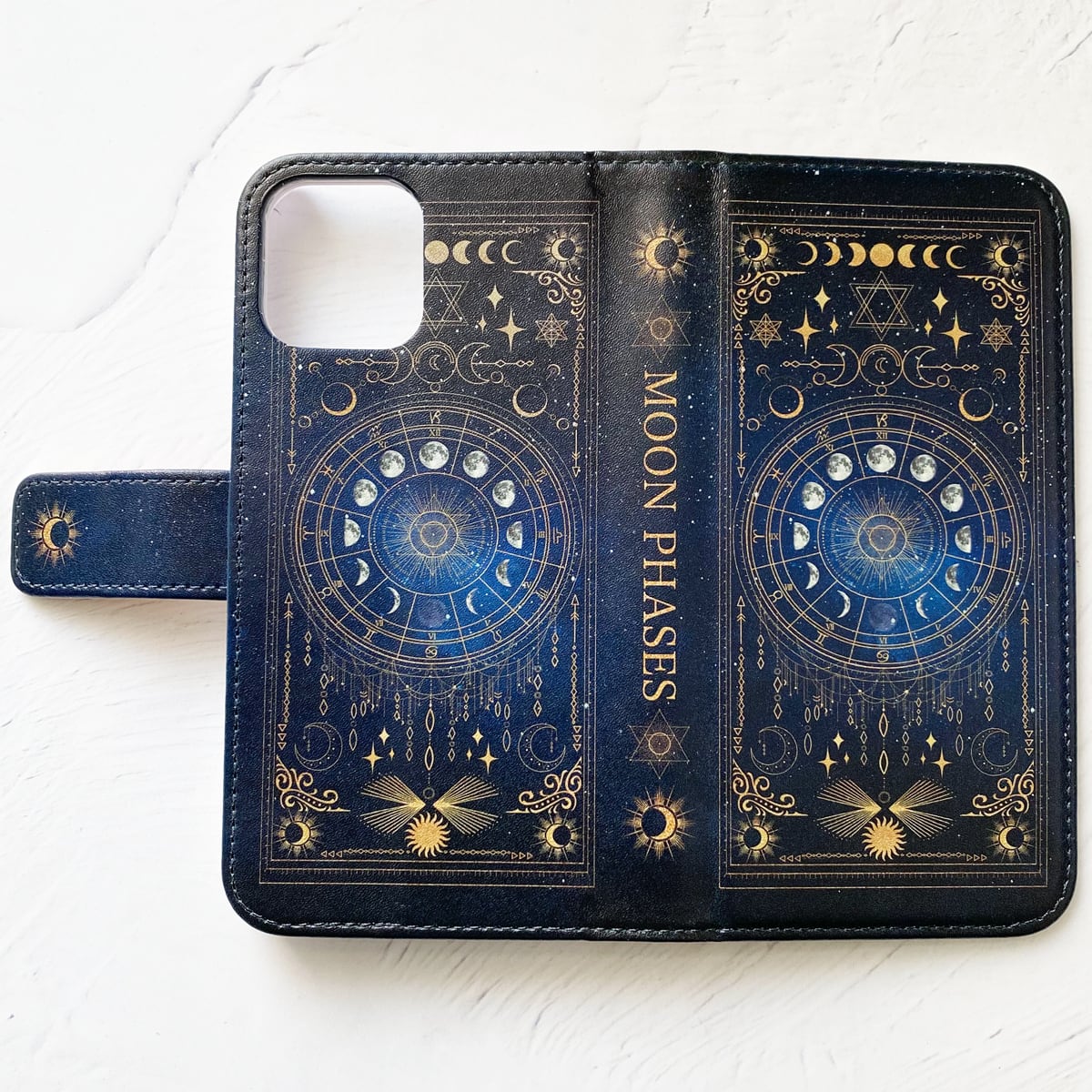 フラットラッシュ 12ケース 月の満ち欠け・12星座 スマホケース 手帳型スマホケース iPhoneケース