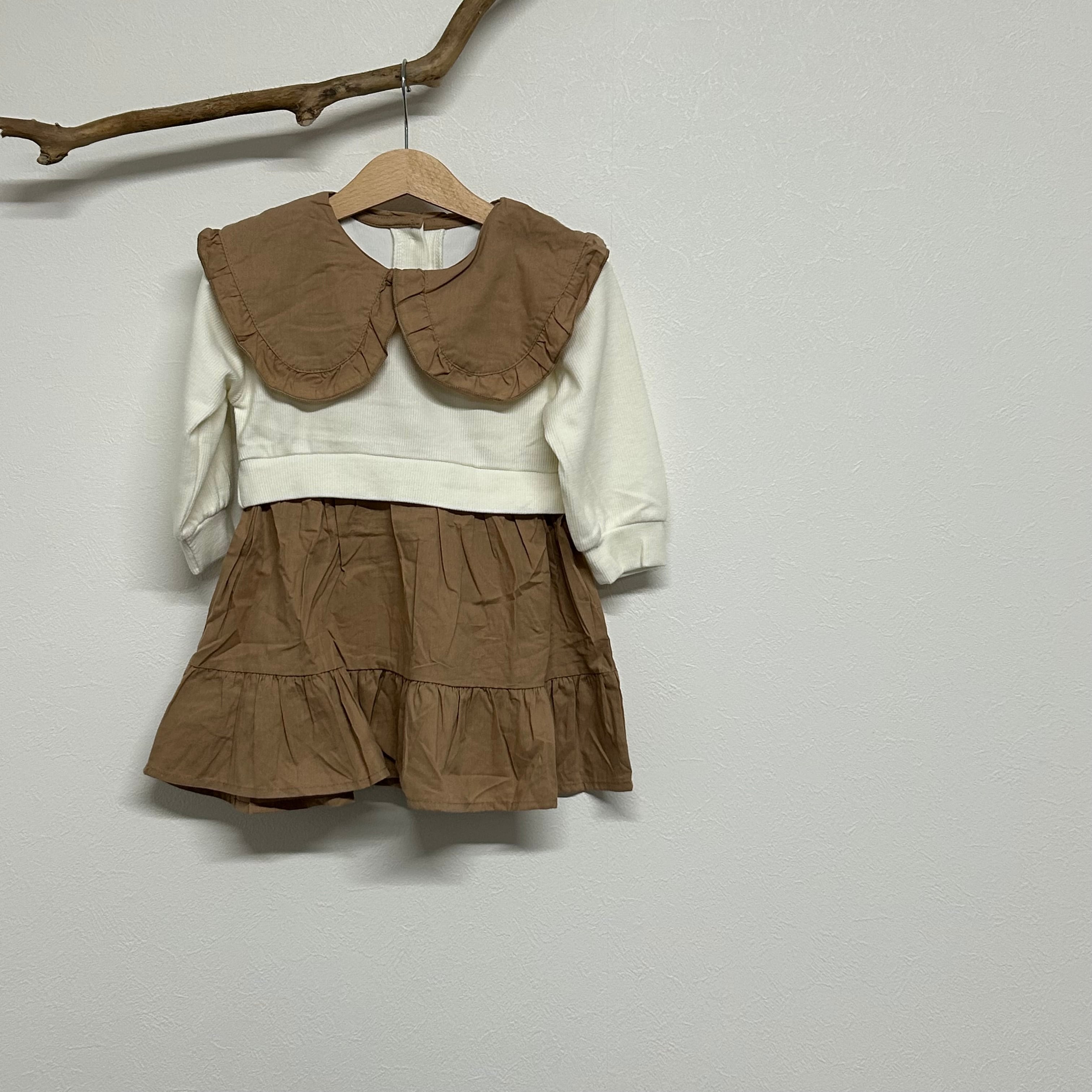 big collar beige onepiece