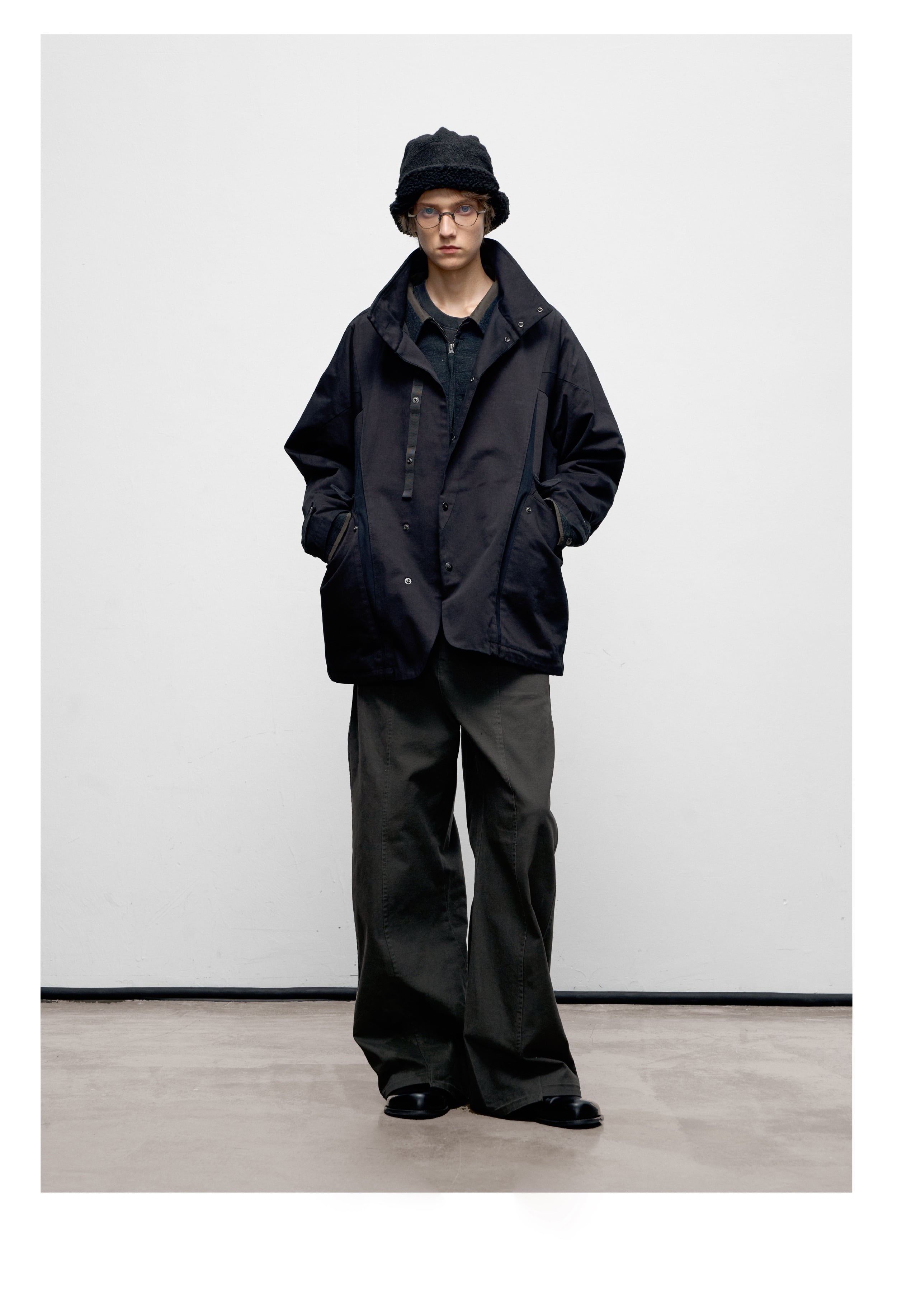 DECESOLO 25AW スタンドアカラー ウォッシュパッチワークジャケット