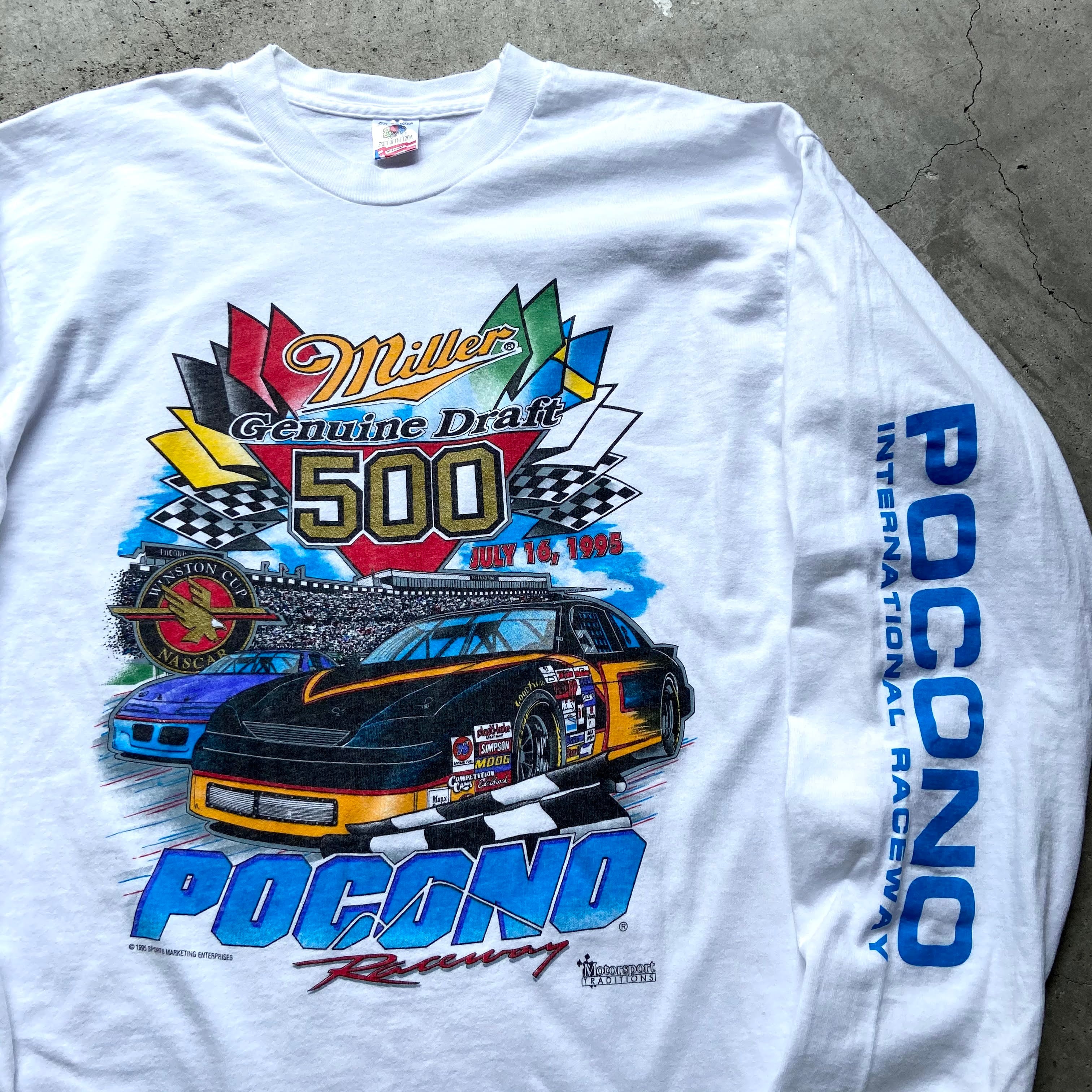 90年代 POCONO RACEWAY WINSTON CUP レーシングプリント ロングTシャツ