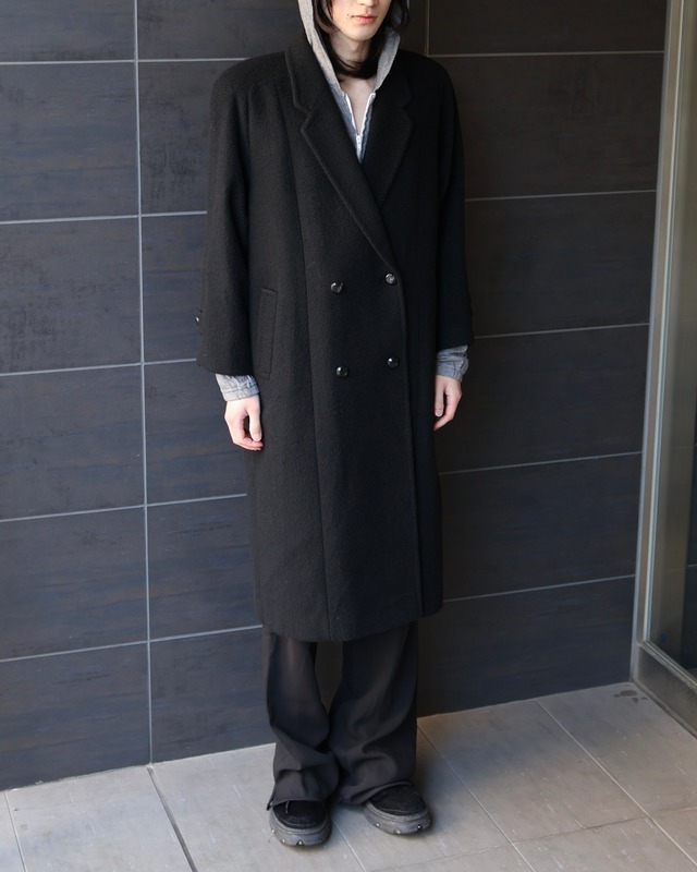 cashmere100% double breasted 4b long coat