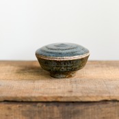 倉敷青木窯　蓋物　瑠璃