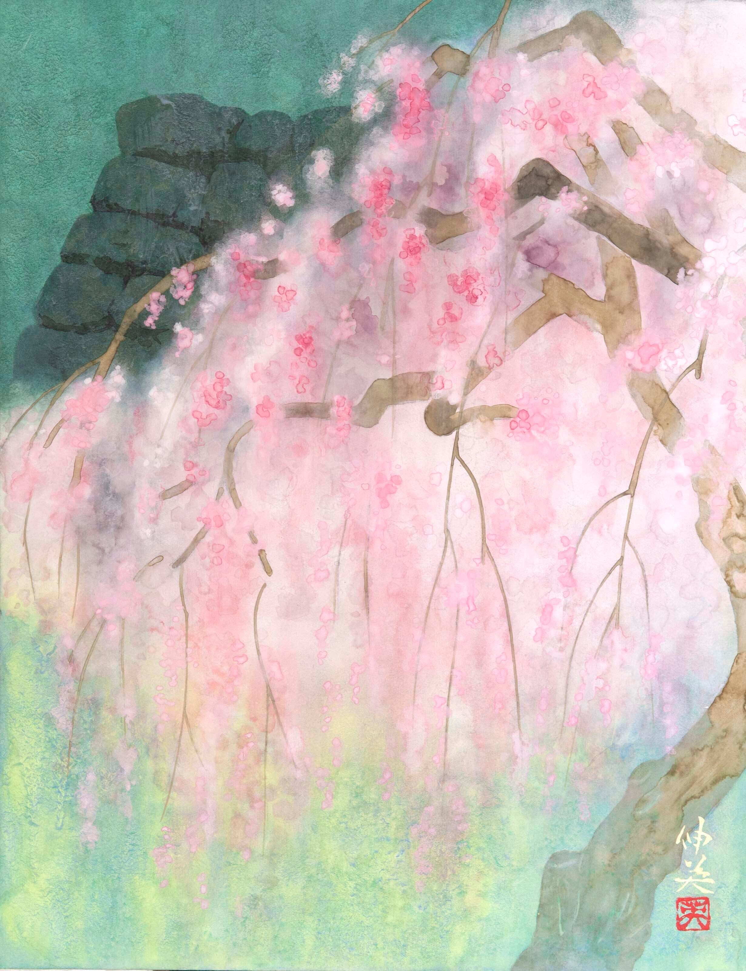 クレマチス（日本画）Clematis | 牧野伸英の日本画ショップ -Nobuhide